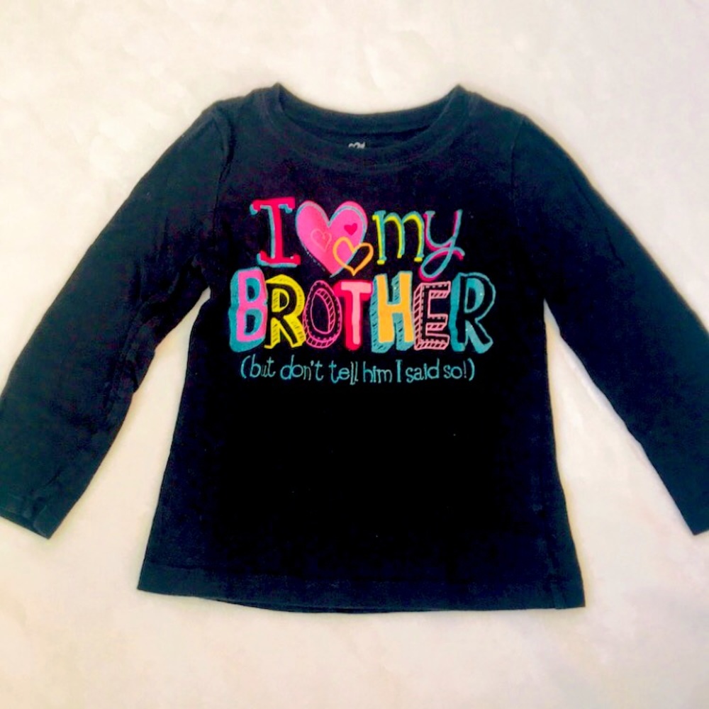 “I love my brother” Little Girls Longsleeve, Size:XS/4